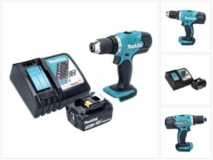 Аккумуляторная дрель Makita DDF 453 RF1 цена и информация | Шуруповерты, дрели | pigu.lt