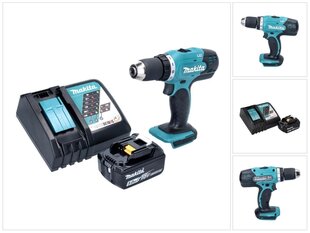 Аккумуляторная дрель Makita DDF 453 RT1 цена и информация | Шуруповерты, дрели | pigu.lt