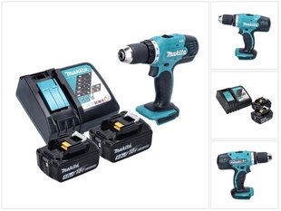 Аккумуляторная дрель Makita DDF 453 RT цена и информация | Шуруповерты, дрели | pigu.lt