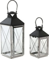 Dkd Home Decor Street lamp DKD Home Decor Crystal Black Steel 18 x 18 x 43 cm Modern Chromed kaina ir informacija | Žvakės, Žvakidės | pigu.lt