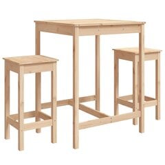 Sodo baro baldų komplektas, 3 dalių, pušies medienos masyvas kaina ir informacija | Lauko baldų komplektai | pigu.lt