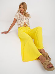 Женские брюки из желтой ткани цена и информация | Женские брюки  | pigu.lt