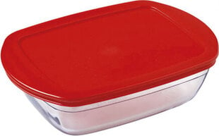 Прямоугольная коробочка для завтрака с крышкой Ô Cuisine Cook & Store Красный 400 ml 17 x 10 x 5 cm Силикон Cтекло (6 штук) цена и информация | Посуда для хранения еды | pigu.lt