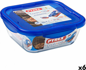 Герметичная коробочка для завтрака Pyrex Cook & Go Синий Cтекло (800 ml) (6 штук) цена и информация | Посуда для хранения еды | pigu.lt