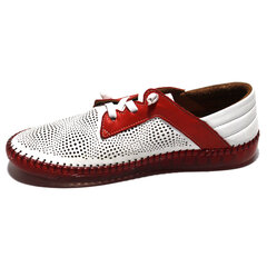 Кожаные туфли Manitu 247334, белые / красные цена и информация | Женские туфли | pigu.lt