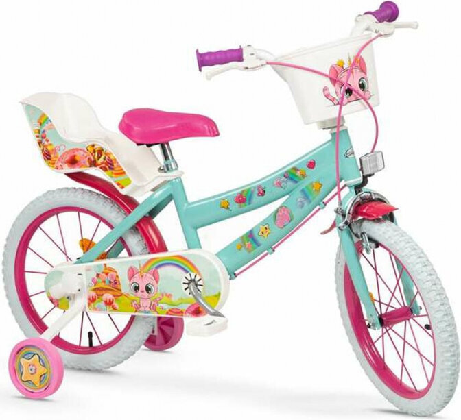 Vaikiškas dviratis Toimsa Children's Bike Toimsa Gaticornio, 16", mėlynas/rožinis kaina ir informacija | Dviračiai | pigu.lt