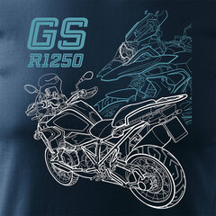 BMW GS 1250 ADVENTURE vīriešu motocikla t-krekls ar motociklu 1573-7 цена и информация | Мужские футболки | pigu.lt