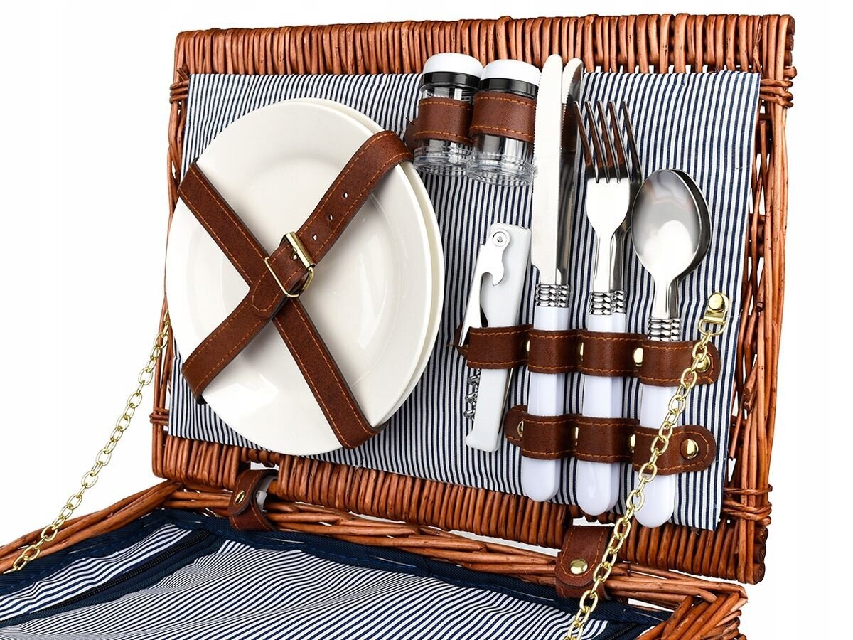 Pintas pikniko krepšys su įrankiais, 38x26x18 cm kaina ir informacija | Maisto saugojimo  indai | pigu.lt