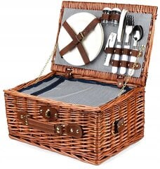 Плетеная сумка для пикника с инструментами, 38x26x18 см цена и информация | Посуда для хранения еды | pigu.lt