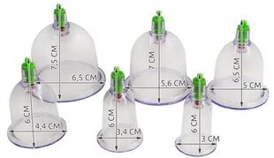 Vakuuminės masažinės taurės Soulima , 12 vnt. kaina ir informacija | Masažo reikmenys | pigu.lt