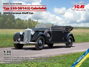 Klijuojamas modelis ICM 35540 WWII German Staff Car Typ 320 (W142) Cabriolet 1/35 цена и информация | Склеиваемые модели | pigu.lt