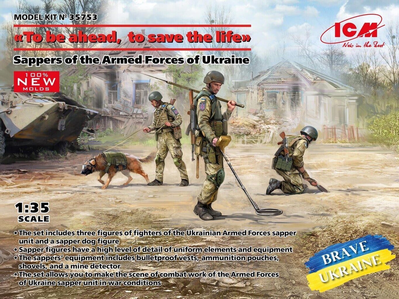 Klijuojamas modelis ICM 35753 Sappers of the Armed Forces of Ukraine 1/35 цена и информация | Klijuojami modeliai | pigu.lt