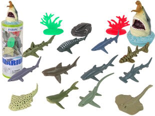 Набор фигурок морских животных Акулы 12 шт. Аксессуары в трубке цена и информация | Игрушки для девочек | pigu.lt