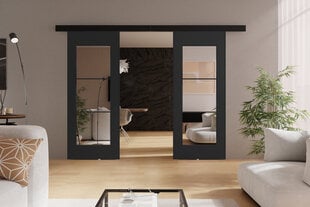 Двойные раздвижные двери с зеркалом  KIE72DUO/132 цена и информация | Шкафы | pigu.lt
