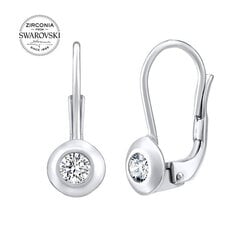 Silvego Блестящие серебряные серьги с прозрачными цирконами Swarovski SILVEGO31442w sSL3567 цена и информация | Серьги | pigu.lt