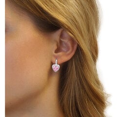 Silvego Серебряные серьги с розовыми сердечками LPS0629EP sSL3585 цена и информация | Серьги | pigu.lt