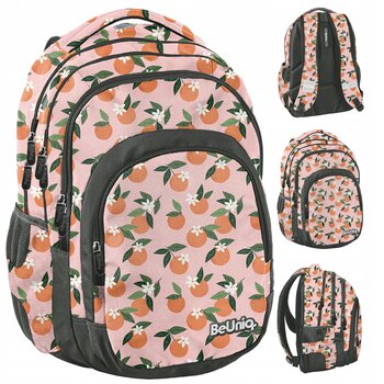Рюкзак школьный BeUniq Orange Flowers цена и информация | Школьные рюкзаки, спортивные сумки | pigu.lt