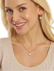JwL Luxury Pearls Красивые позолоченные серьги с настоящим белым жемчугом JL0678 sJL0678 цена и информация | Серьги | pigu.lt