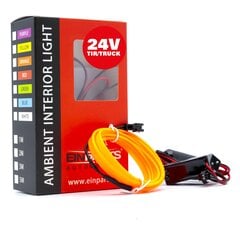 Светодиодная лента EinParts для украшения автомобиля 24B - длина 1M, цвет Оранжевый цена и информация | Части салона автомобиля | pigu.lt