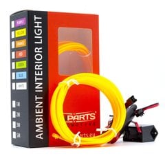 Светодиодная лента EinParts для украшения автомобиля 12B - длина 2M, цвет Янтарный цена и информация | Части салона автомобиля | pigu.lt