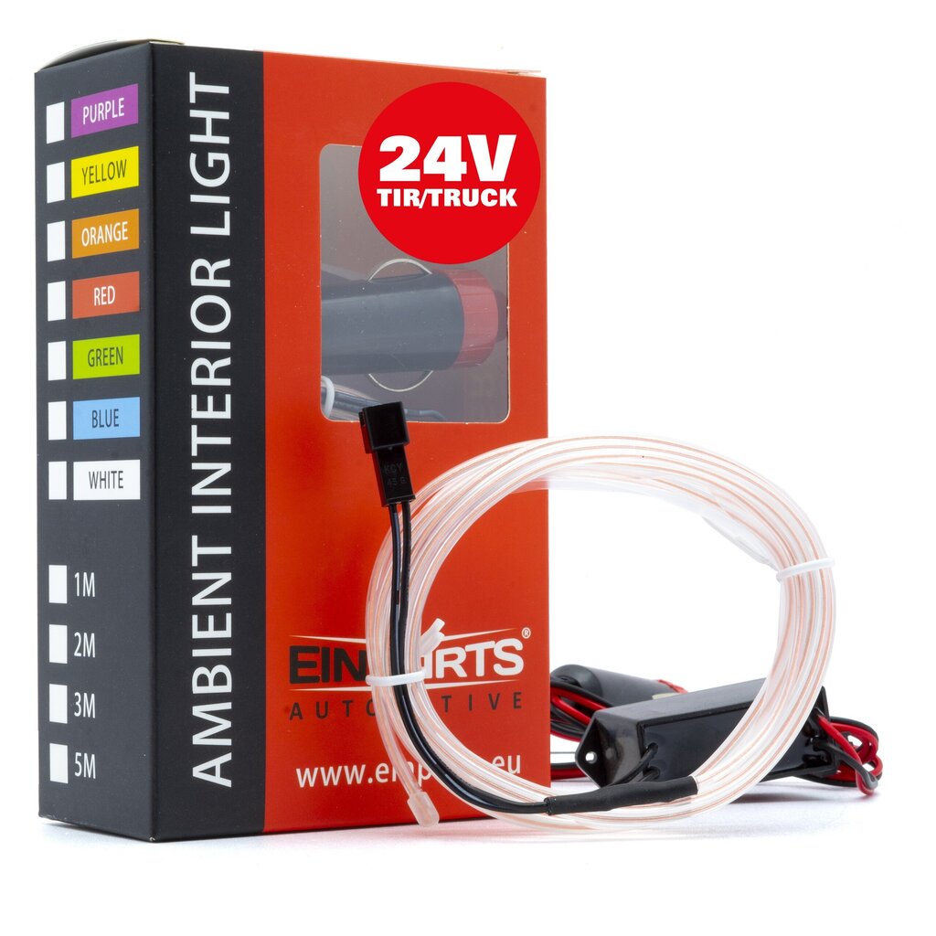 LED šviesos juostelė automobilio dekoravimui EinParts24V, 2m, balta цена и информация | Automobilių salono dalys | pigu.lt
