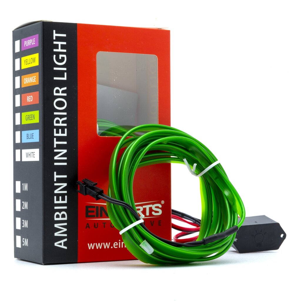 LED šviesos juostelė automobilio dekoravimui EinParts12V, 3m, žalia цена и информация | Automobilių salono dalys | pigu.lt