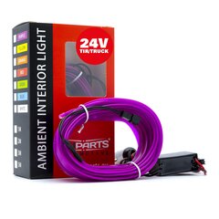 LED šviesos juostelė automobilio dekoravimui EinParts24V, 5m, violetinė kaina ir informacija | Automobilių salono dalys | pigu.lt