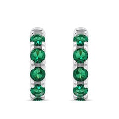 Brilio Silver Маленькие серебряные кольца с зелеными цирконами EA481WG sBS2060 цена и информация | Серьги | pigu.lt