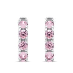 Sidabriniai auskarai su rožiniais cirkoniais moterims Brilio Silver EA481WP sBS2061 kaina ir informacija | Auskarai | pigu.lt