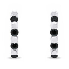 Brilio Silver Стильные серебряные кольца с черными цирконами EA676WBC sBS2528 цена и информация | Серьги | pigu.lt