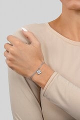 Brilio Silver Красивый серебряный браслет с цирконами Four Leaf Clover BRC45W цена и информация | Женские браслеты | pigu.lt