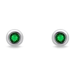 Brilio Silver Вечные серебряные серьги с зелеными цирконами EA609WG sBS2791 цена и информация | Серьги | pigu.lt
