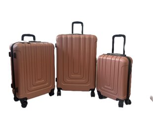Набор чемоданов 3 шт., розовый цена и информация | Чемоданы, дорожные сумки  | pigu.lt