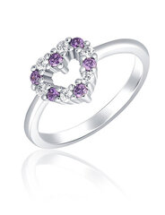 JVD Романтичное серебряное кольцо с цирконами SVLR0434SH2BF цена и информация | Кольца | pigu.lt
