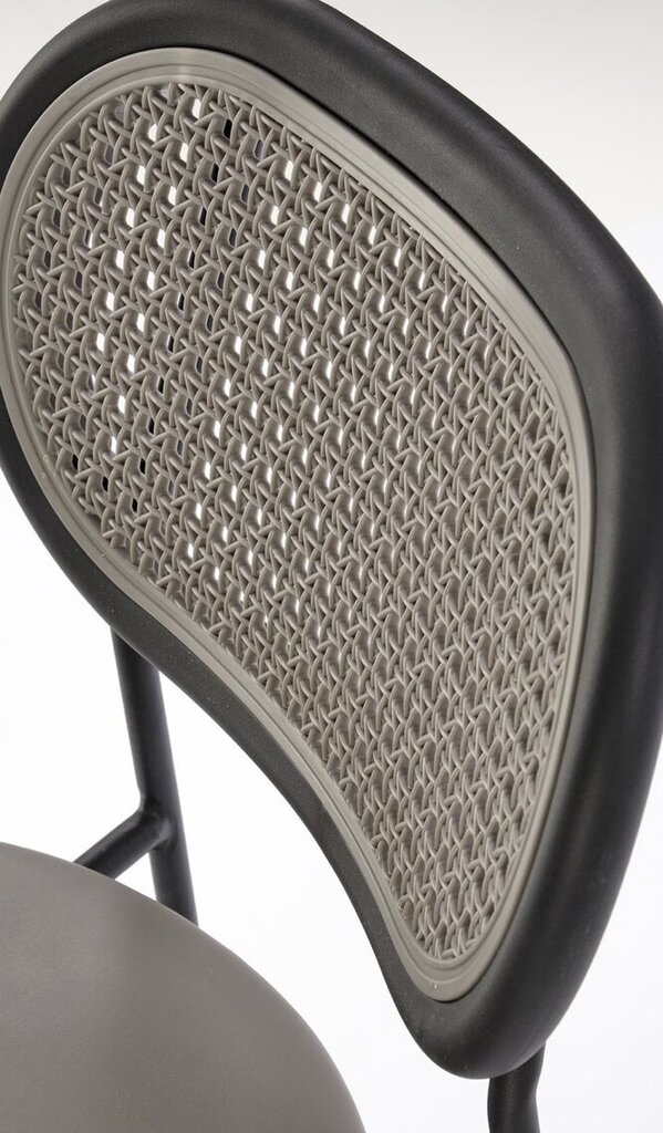 4-ių kėdžių komplektas K524, pilkas/juodas kaina ir informacija | Virtuvės ir valgomojo kėdės | pigu.lt