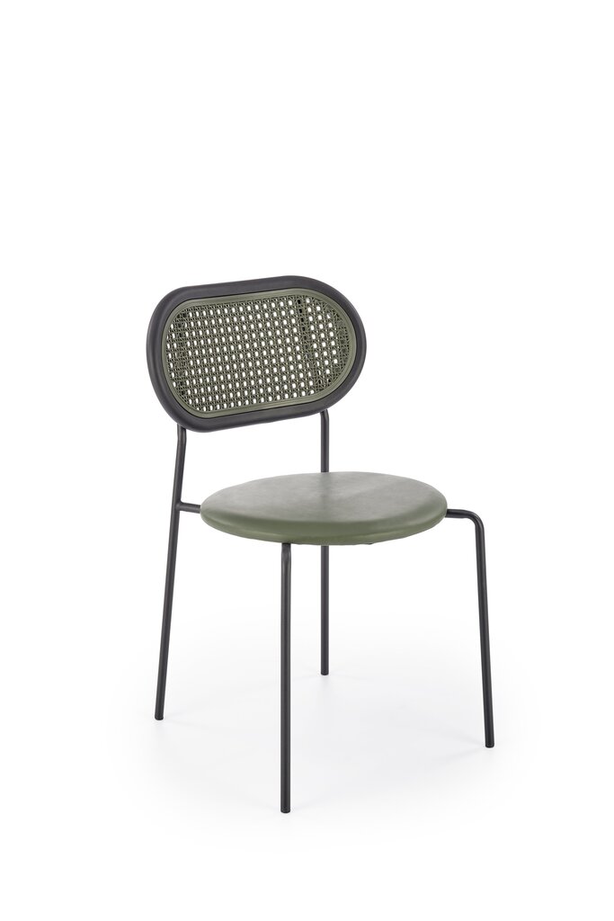 4-ių kėdžių komplektas K524, žalias/juodas kaina ir informacija | Virtuvės ir valgomojo kėdės | pigu.lt