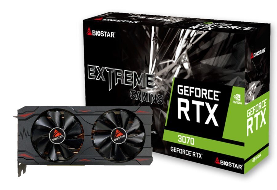 Biostar GeForce RTX 3070 8GB GDDR6 (VN3706RM82) kaina ir informacija | Vaizdo plokštės (GPU) | pigu.lt