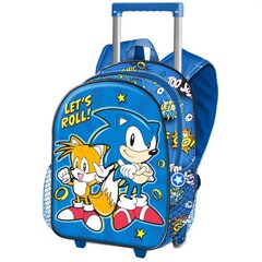 Тележка Sonic «Ёжик в рулоне» 3D 34 см 118817 цена и информация | Школьные рюкзаки, спортивные сумки | pigu.lt