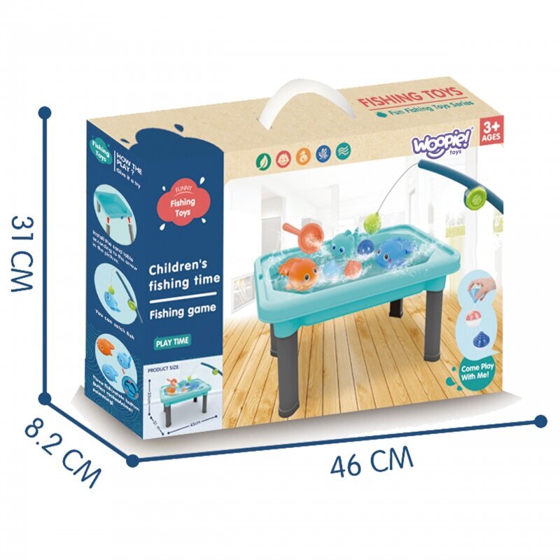 Stalas su vandens žaidimu žvėjiba Woopie 3in1, 6 det. цена и информация | Vandens, smėlio ir paplūdimio žaislai | pigu.lt