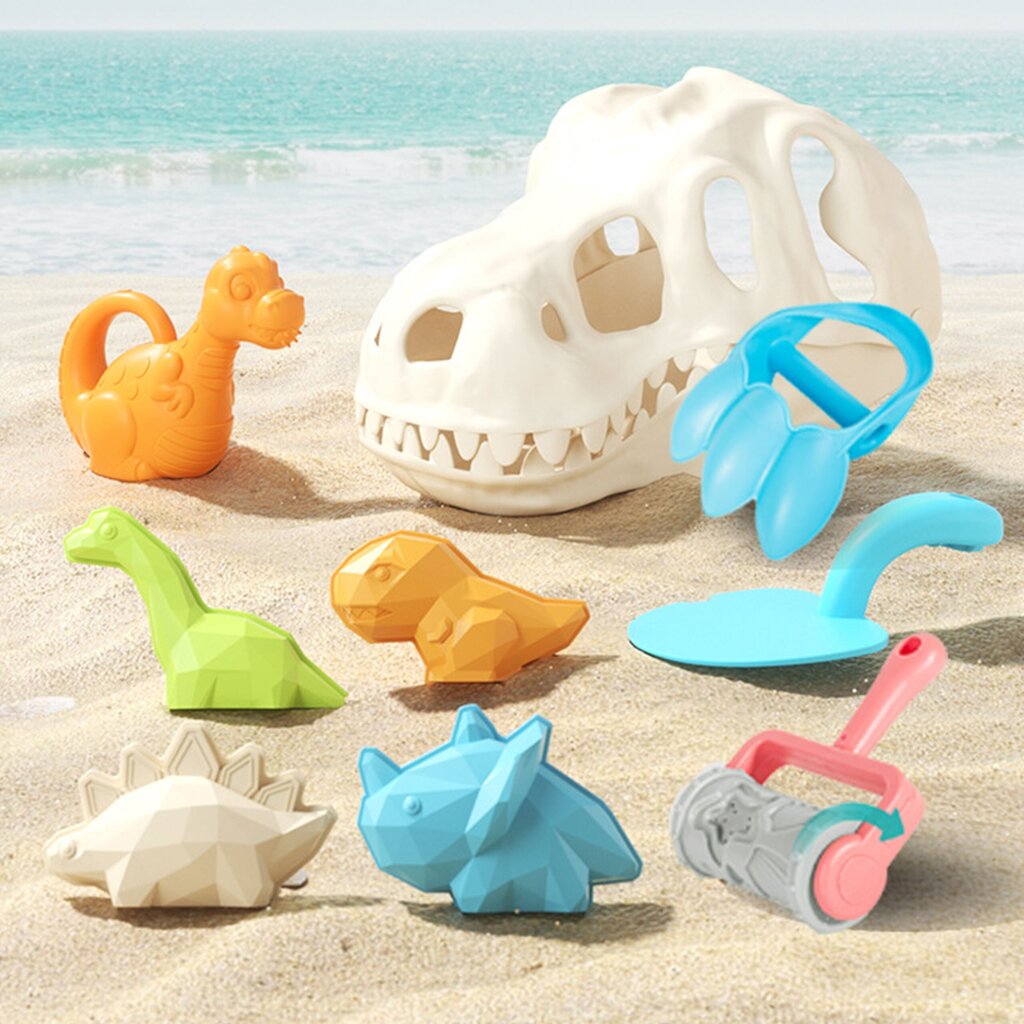 Smėlio žaislų rinkinys Woopie, Dinozaurų kasimas, 9 dal. kaina ir informacija | Vandens, smėlio ir paplūdimio žaislai | pigu.lt