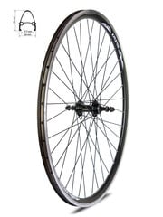 Dviračio padanga Rear Wheel 36H 28" , juoda цена и информация | Rear Спорт, досуг, туризм | pigu.lt