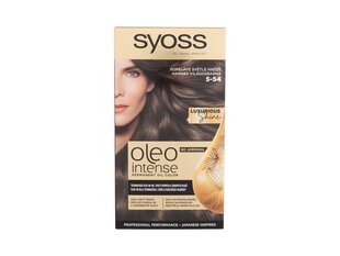 Atsparūs aliejiniai dažai Syoss Oleo Intense Permanent Oil Color, Ashy Ligt Brown 5-54, 50 ml kaina ir informacija | Plaukų dažai | pigu.lt