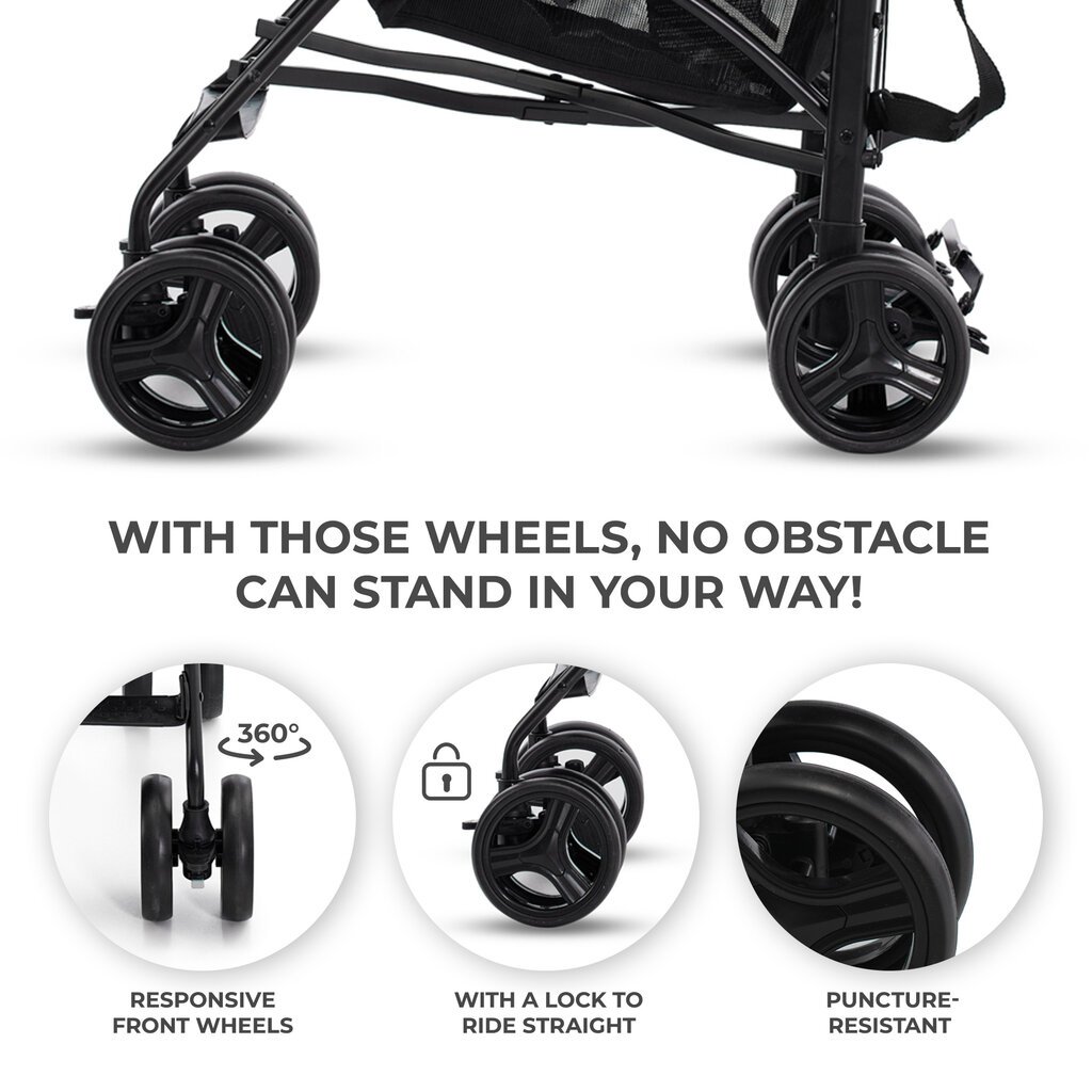 Vežimėlis-skėtukas Kinderkraft TIK, Stone Grey kaina ir informacija | Vežimėliai | pigu.lt