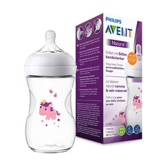 Buteliukas Philips Avent Natural 1+ mėn, 260 ml, violetinis SCF070/25 kaina ir informacija | Buteliukai kūdikiams ir jų priedai | pigu.lt