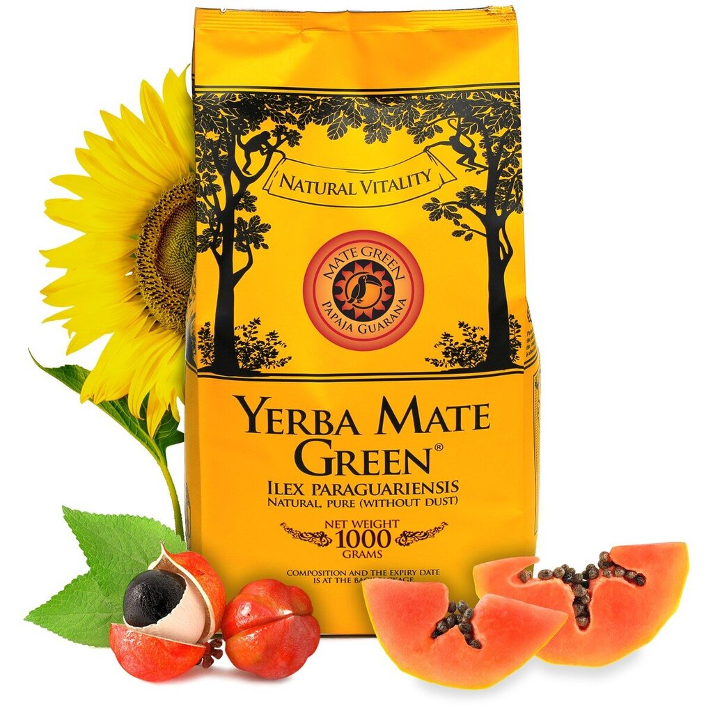 Yerba Mate Green arbata Papaja Guarana, 1000 g цена и информация | Arbata | pigu.lt