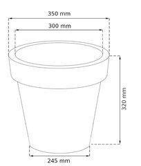 Пластиковый круглый горшок 35x32 см, зеленый лайм, горшок цена и информация | Вазоны | pigu.lt