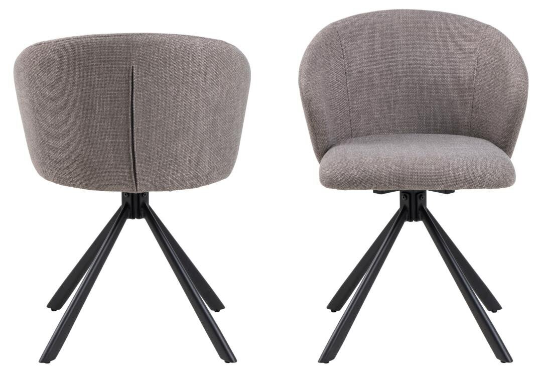 2-jų kėdžių komplektas Actona Pippa, pilkas kaina ir informacija | Virtuvės ir valgomojo kėdės | pigu.lt