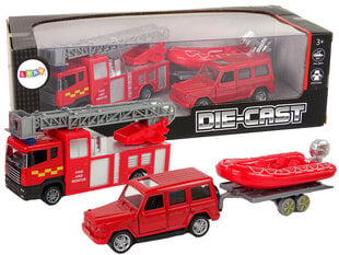 Комплект транспортных средств Пожарная служба Натяжение Моторная лодка Jeep Red цена и информация | Игрушки для мальчиков | pigu.lt