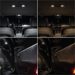 Salono apšvietimo lempučių komplektas Audi A6 C6, LED 5500K, šalta balta kaina ir informacija | Automobilių lemputės | pigu.lt