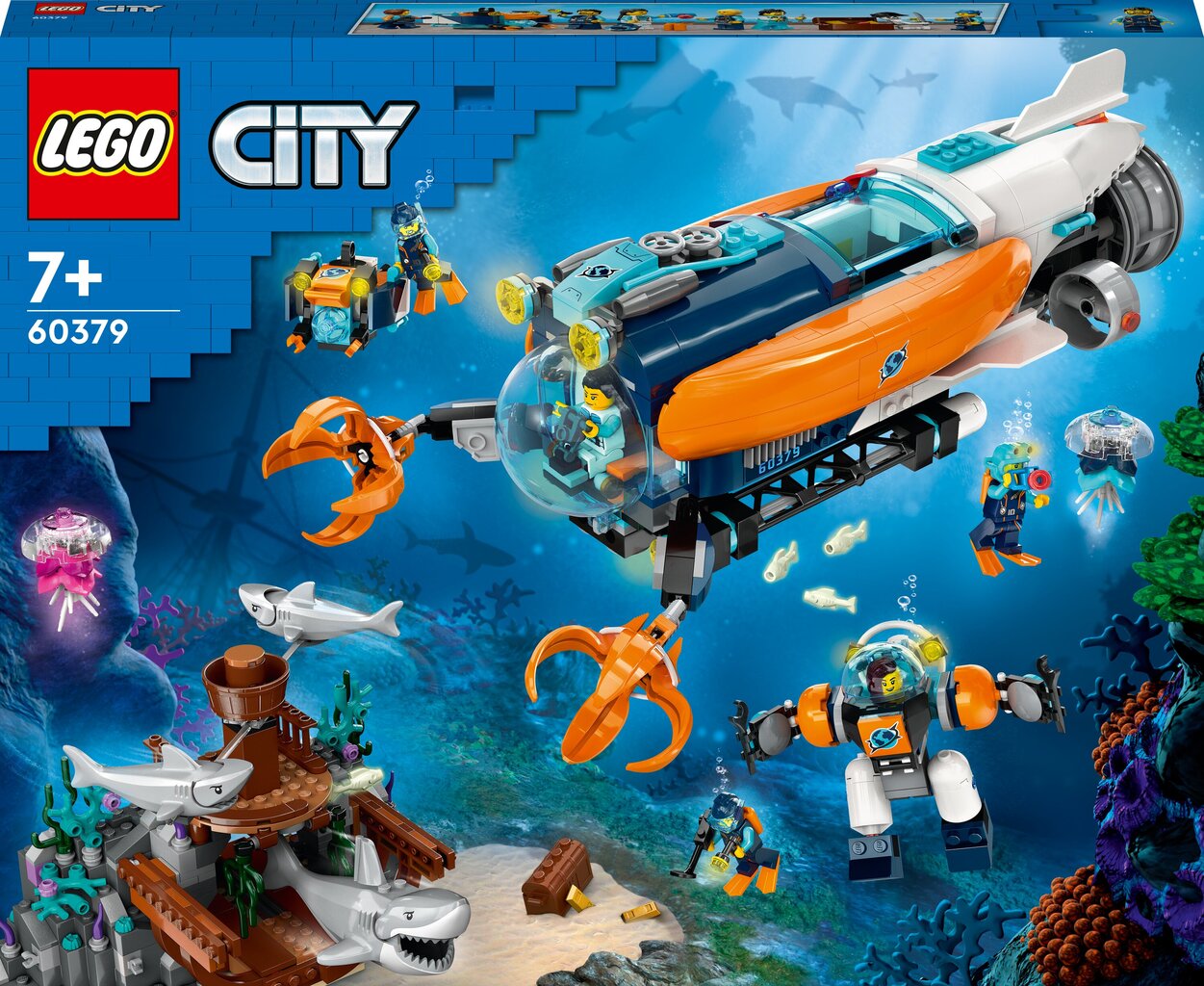 60379 LEGO® City Tyrinėtojų giliavandenis povandeninis laivas kaina ir informacija | Konstruktoriai ir kaladėlės | pigu.lt